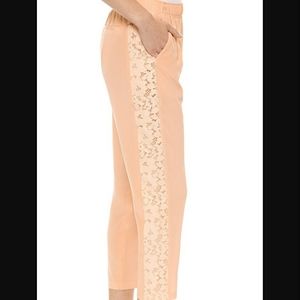 Club Monaco Silk & Lace Cropped Jogger Pants